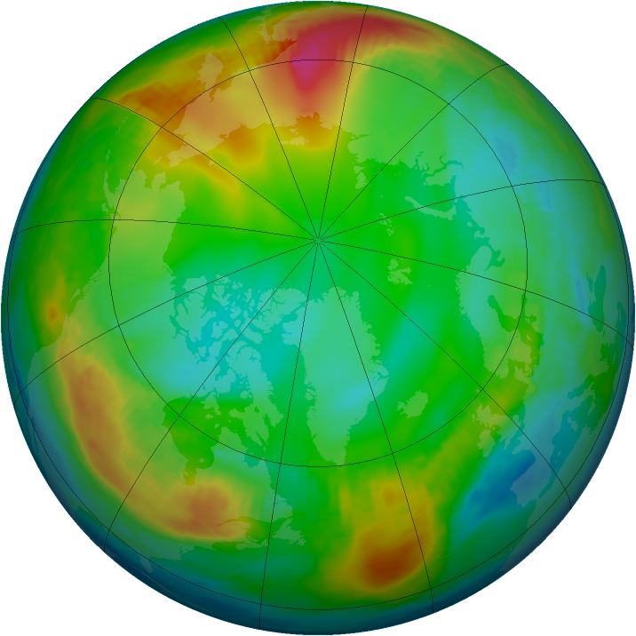 Arctic ozone map for 23 December 1983